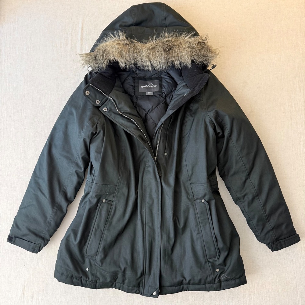 Eddie Bauer 600 Fill Down Parka XL WeatherEdge Waterproof Gorpcore Fur Hood